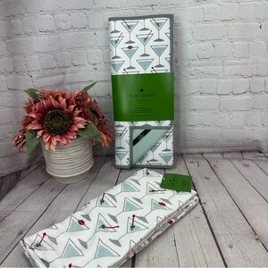 NWT Kate Spade Martini Print Towels and dish drying mat set city traditional